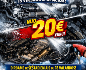 Cheminis salono valymas - Automobiliu plovykla variklių plovimas i&scaron; vir&scaron;aus ir apačios - 1