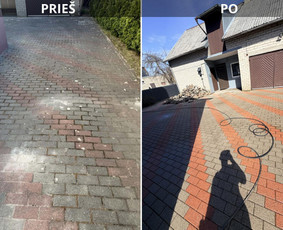 Valymo paslaugos - Kiemų-fasadų-stogų plovimas dažymas. - 1