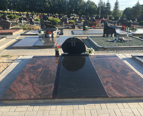 Paminklai kapams, antkapiai - Paminklai, Dengimas granito plok&scaron;tėmis Marijampolė - 3