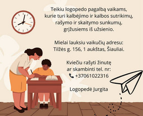 Sveikata, gydymas - Logopedė, specialioji pedagogė - 1