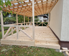 Medžio darbai, staliai - Terasos,stoginės,sandeliukai,karkasiniai namai.vent.fasadai. - 2