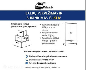 Baldų surinkimas, i&scaron;ardymas - Baldų, Technikos Ir Daiktų Pervežimas / Surinkimas - 1