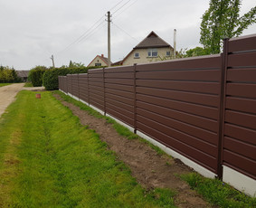 Skardinė tvora rombas,vartai,stulpų betonavimas / Tvoros sprendimai / Darbų pavyzdys ID 4379719