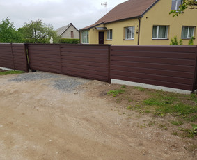 Skardinė tvora rombas,vartai,stulpų betonavimas / Tvoros sprendimai / Darbų pavyzdys ID 4379723