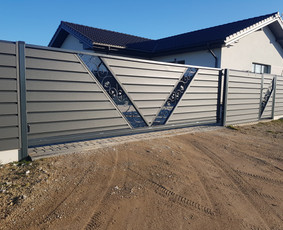 Tvoros, vartai, montavimas - Skardinė tvora rombas,vartai,stulpų betonavimas - 1