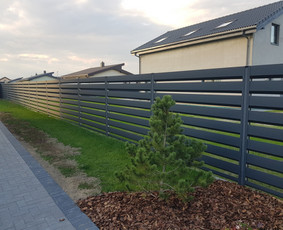 Tvoros, vartai, montavimas - Skardinė tvora rombas,vartai,stulpų betonavimas - 4