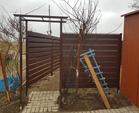 Skardinė tvora rombas,vartai,stulpų betonavimas / Tvoros sprendimai / Darbų pavyzdys ID 4379799