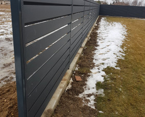 Skardinė tvora rombas,vartai,stulpų betonavimas / Tvoros sprendimai / Darbų pavyzdys ID 4379805