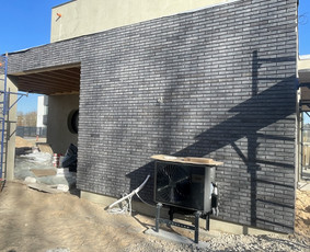 Fasadų apdaila, dažymas - Klinkerio mūrijimas ir klijavimas .jpg - 2