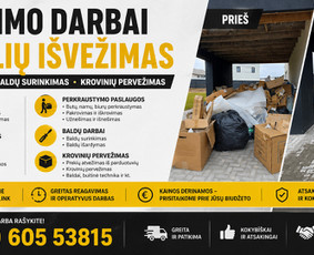 Vidaus apdailos darbai - Perkraustymas, griovimas, &scaron;iuk&scaron;lių i&scaron;vežimas - 1