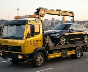 Transportas - Evakuatorius su Kranu ir Nuleidžiama Platforma - 2