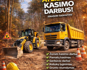 Statybos darbai - Kasimo darbai  Aik&scaron;telių paruo&scaron;ima Sklypų paruo&scaron;imas  Eks - 1