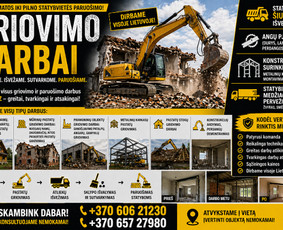 Krovinių pervežimas - Griovimo Darbai Angų Pjovimas Konstrukcijos - 1