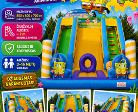 Batutų nuoma - Batutai &bdquo;WOW &Scaron;ypsena&ldquo; , Batutas &bdquo;Kempiniukas&ldquo; - 1