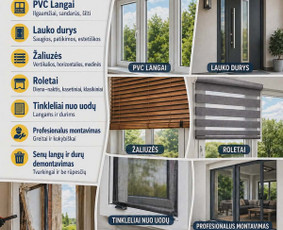Lauko durys, montavimas - Langai, durys, žaliuzės ir roletai. - 1