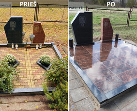 Senos kapavietės uždengimas granito plytelėmis