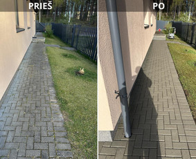 Srautinis valymas - Auk&scaron;to slėgio plovimas: trinkelės, fasadai, stogai, tvoros - 2