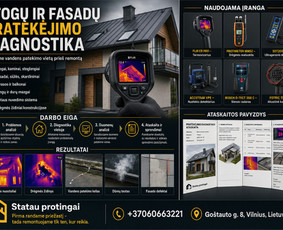 Pastatų sandarumo bandymai - Stogų ir fasadų pratekėjimų diagnostika - 1