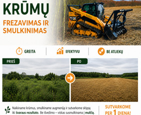Apleistų sklypų tvarkymas: krūmų frezavimas,kelmų naikinimas / UAB "Aplinkos tvarkymas" / Darbų pavyzdys ID 4410436