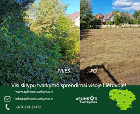 Apleistų sklypų tvarkymas: krūmų frezavimas,kelmų naikinimas / UAB "Aplinkos tvarkymas" / Darbų pavyzdys ID 4410454