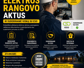 Elektrikai, elektros darbai - El. Rangovo Aktas, el. instaliacija, el. įvado įrengimas, - 2