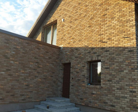 Fasadų apdaila, dažymas - Klinkerio plytelių klijavimas ir fugavimas - 4