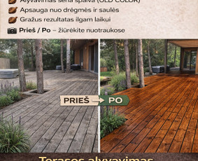 Fasado remontas - Mediniu fasadu dažymas - 4