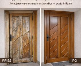 Fasado remontas - Mediniu fasadu dažymas - 3