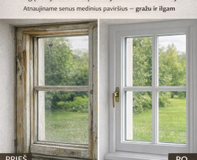 Fasado remontas - Mediniu fasadu dažymas - 2