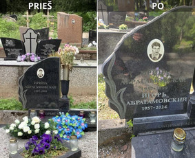Kapų tvarkymas, priežiūra - Raidžių kalimas ant paminklo kapinėse - 4