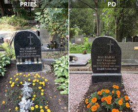 Kapų tvarkymas, priežiūra - Raidžių kalimas ant paminklo kapinėse - 3