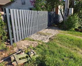 Statybos darbai - Tvoros, vartų montavimas. - 1