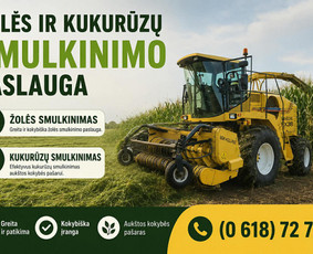 Kitos įvairios paslaugos - Atliekame žolės, kukuruzu smulkinimo paslauga. - 1