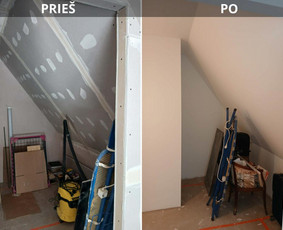 Vidaus apdailos darbai - Sienų ir lubų glaistymas-dažymas - 2