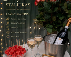 Įvairios paslaugos vestuvėms - &Scaron;ampano staliukas - 1