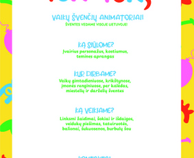 Pramogos vaikams - Animatorių paslaugos - 1