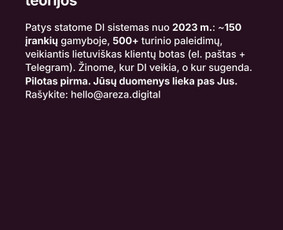 Di automatizacijos, Ai agentai ir n8n sprendimai / AI Merge Studio ltd / Darbų pavyzdys ID 4449580