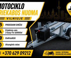Renginiai, &scaron;ventės - Nuomojama motociklų priekaba Temared Moto3 Premium, lingine - 1