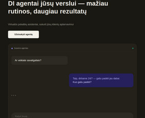 Dirbtinio intelekto sprendimai - Virtualūs Di asistentai svetainėms, soc. tinklams ir verslo - 1