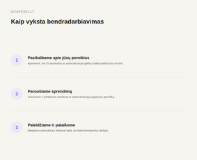 Di sprendimai, automatizavimas ir virtualūs agentai / Scavero.lt / Darbų pavyzdys ID 4456372
