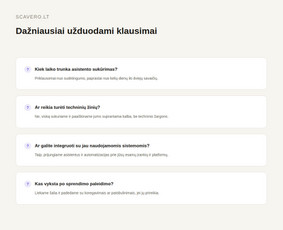 Di sprendimai, automatizavimas ir virtualūs agentai / Scavero.lt / Darbų pavyzdys ID 4456380