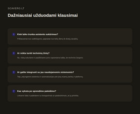 Di sprendimai, automatizavimas ir virtualūs agentai / Scavero.lt / Darbų pavyzdys ID 4456382