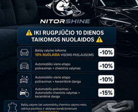 Nuolaidos Automobilio bei namų priežiūra. / Kitos paslaugos / Darbų pavyzdys ID 4460908