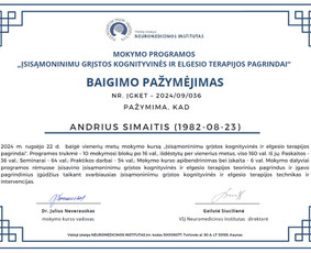Kognityvinė elgesio terapija - Mindfulness mokytojas, priklausomybių konsultantas - 2