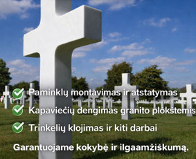 Paminklai kapams, antkapiai - Kapų Tvarkymas Ir Paminklų Montavimas - 1