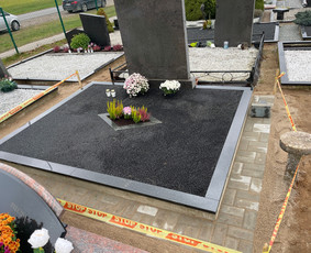 Kapavietės užpylimas skaldele - Kapų tvarkymas, paminklai, dengimas granito plok&scaron;tėmis - 2