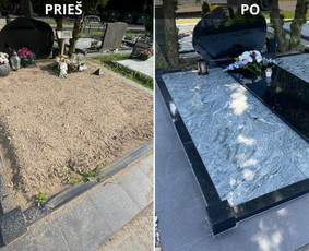 Kapavietės renovacija, restauravimas - Kapų tvarkymas, paminklai, dengimas granito plok&scaron;tėmis - 4
