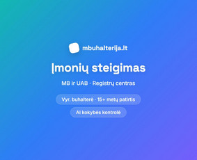 Įmonių steigimas (UAB, MB, V&scaron;Į) - Mb ir UAB apskaita su Ai kokybės kontrole - 1