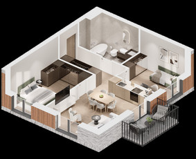 3D interjero, eksterjero vizualizacijos, 3D planai / Kornelijus Daukantas / Darbų pavyzdys ID 4481716