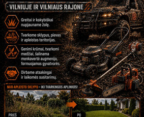 Vejos priežiūra, įrengimas - Žolės pjovimas Vilniuje ir rajone I Sklypų tvarkymas - 1